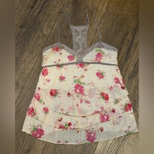 Free People Tiered Layered Floral Tank top Size 2